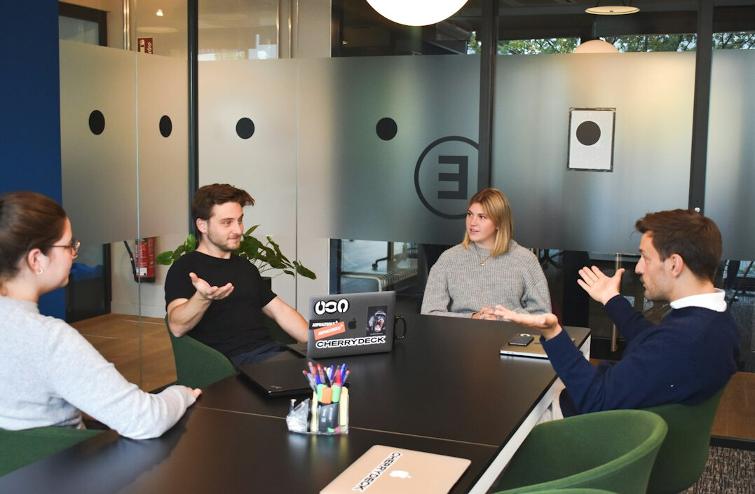 team meeting about case