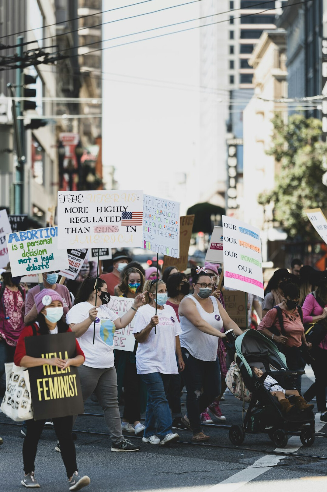protest march in city